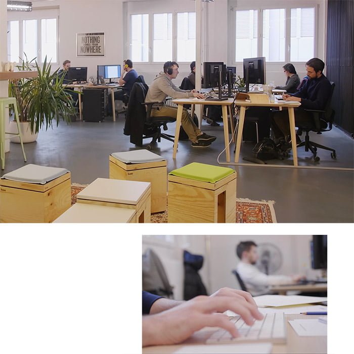 deux photos présentant des collaborateurs tipee au travail