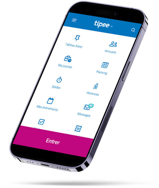 mockup smartphone application tipee timbrage temps de travail