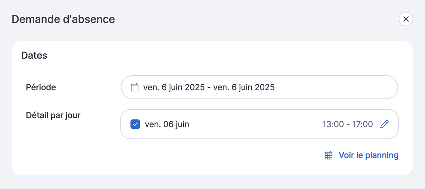 Demandes d'heures d'absence
