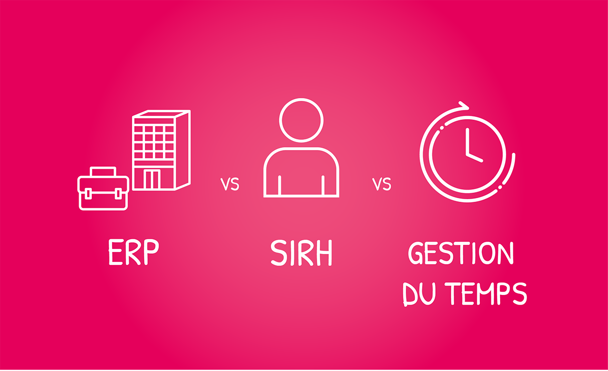 Illustration d’une entreprise suisse comparant un ERP, un SIRH et un outil de gestion du temps