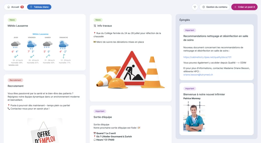 tableau de bord sante - tipee